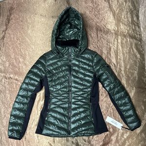 Calvin Klein Performance Hooded Mixed
Media Puffer Jacket